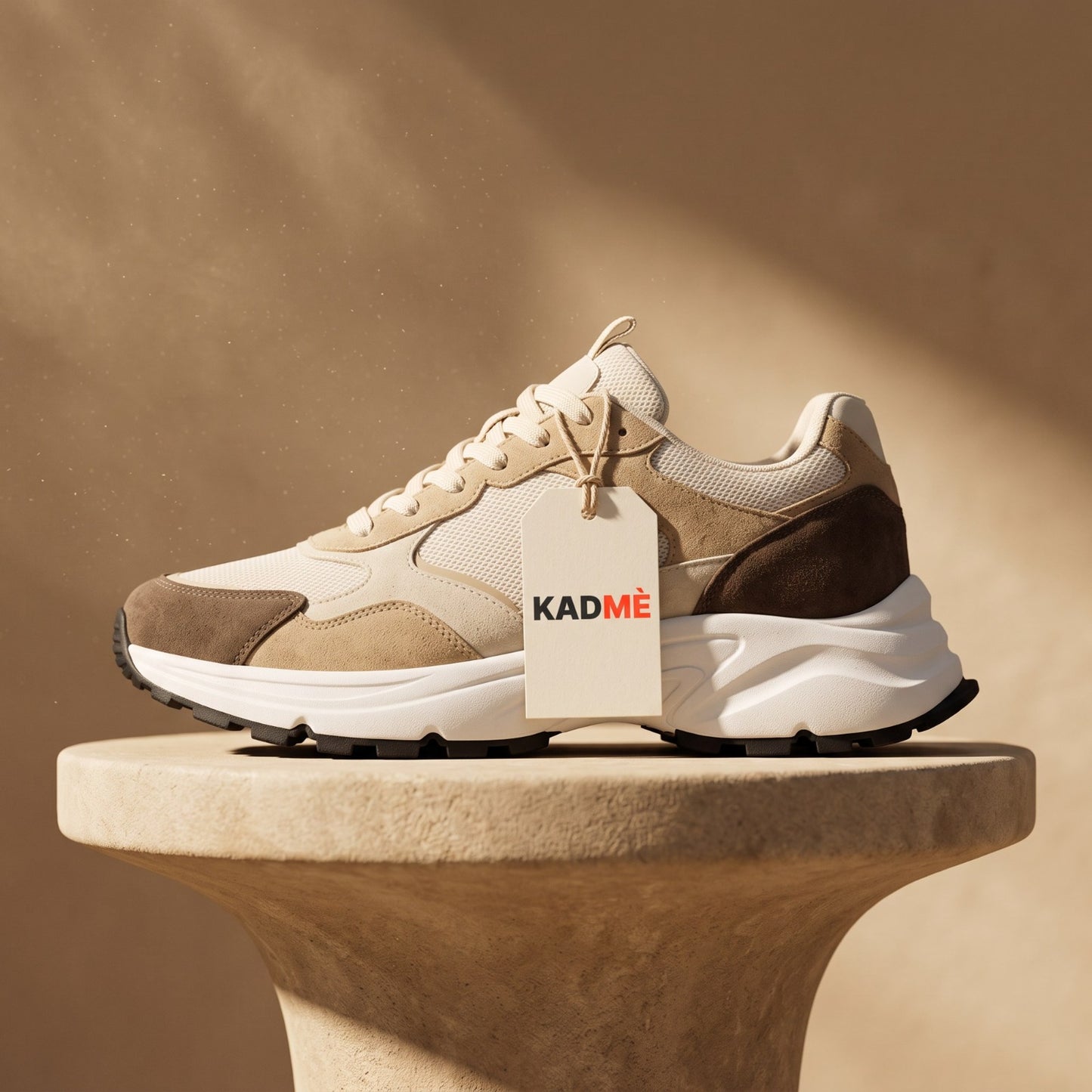 Kadmè Beige & Brown Essential Joggers